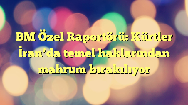 BM Özel Raportörü: Kürtler İran’da temel haklarından mahrum bırakılıyor